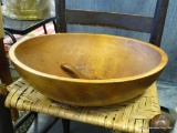(ROW 4) MONKEY POD WOODEN SALAD BOWL WITH SPOON: 15.5