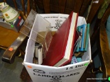 (ROW 4) BOX LOT OF MISC.: PHOTO ALBUM. MISC. PICTURE FRAMES. OFFICE STAMPS. ETC.