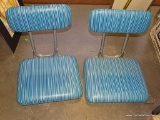 (TABLES) PAIR OF BLUE STRIPED STADIUM SEATS