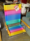 (TABLES) FOLDING RAINBOW COLORED LAWN CHAIR