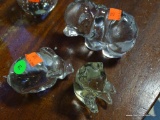(ROW 1) 3 GLASS ANIMALS: 2 BEARS. 1 ELEPHANT.
