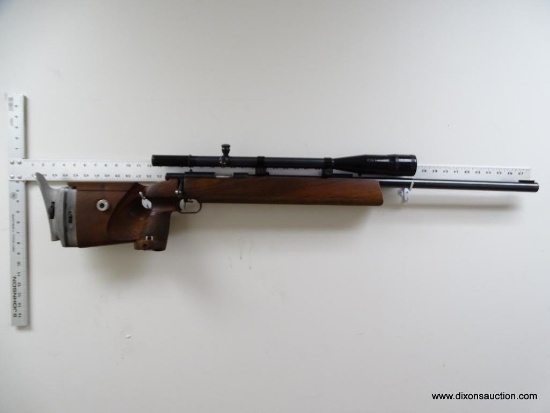 ANSCHUTZ MODELL MATCH 54 .22 LR SINGLE SHOT. #56071. 26'' BULL BARREL. SHINY BONE AND BRIGHT SHINY