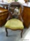 (R2) VICTORIAN HIP REST CHAIR WITH EARLY MENDING. 20'' X 18'' X 34.5''