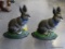 (R2) **JUST IN TIME FOR EASTER** MATCHED PAIR OF CAST IRON BUNNY DOOR STOPS. 11'' TALL