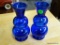 (R2) PAIR OF COBALT BLUE VASES. 5'' TALL EACH. BOTH ARE IN GOOD CONDITION