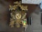 (R2) MADE IN GERMANY CUCKOO CLOCK DECORATED WITH BIRDS. INCLUDES PENDULUM AND WEIGHTS. 14'' OVERALL