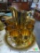 (R6) SOLID BRASS 8 PIECE SERVING SET. INCLUDES TALL WATER PITCHER ENGRAVED SAUDI ARABIA 6 SAUDI