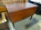 (R3) MAHOGANY DROPSIDE TABLE WITH 2 DROP LEAVES. LEAVES ARE 15