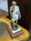 (R1) CAST METAL STATUE OF SHAKESPEARE ON MARBLE AND MAHOGANY STAND: 14.5