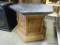 (R4) OAK AND FAUX SLATE TOP OCTAGONAL END TABLE: 26