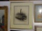 (BW) FRAMED AND DOUBLE MATTED CHARCOAL? PRINT OF A STEAMBOAT IN GOLD TONE FRAME: 18.5