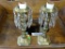 (R1) PAIR OF BRASS CANDLESTICK STYLE LAMPS WITH CRYSTAL PRISMS: 3.5