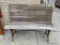VINTAGE WOOD AND IRON GARDEN BENCH. JUST THE PERFECT SIZE FOR TWO! NEEDS A LITTLE TLC AND IT WILL