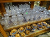 (R1) LOT OF GLASSWARE: 11 RED WINE GOBLETS. 9 WATER GLASSES. 8 BRANDY SNIFTERS.