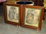(R1) PAIR OF SHADOW BOX FRAMED PRINTS OF VICTORIAN WOMEN IN GARDEN SETTINGS: 12