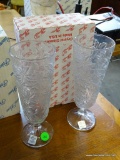 (R3) PAIR OF PRINCESS HOUSE 8.5 IN TALL CRYSTAL GLASSES IN THE FANTASIA PATTERN. ORIGINAL BOX IS