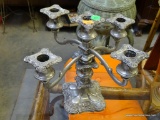 (R6) VERY NICE VINTAGE SILVER PLATE 5 LIGHT CANDELABRA MARKED MADE IN ENGLAND. 9.5 IN TALL. THE TOP