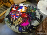 (R6) LOT OF BEAUTIFUL MARDI GRAS MASKS, CONSTRUCTED PRIMARILY OF FEATHERS. BUY THIS LOT AND THE