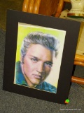 (R6) 1998 PRINT OF ELVIS PRESLEY. COMES WITH MATTING BUT NO FRAME. THE MATTING MEASURES 16 IN BY 20