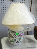 (R1) FLORAL DECORATED LAMP WITH SHADE: 10