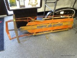 (R6) YANKEE CLIPPER ANTIQUE SLED WITH NICE GRAPHICS. MEASURES 60 IN LONG OVERALL. IT DOES NEED A