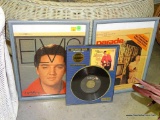 (R6) LOT OF THREE PIECES OF ELVIS PRESLEY MEMORABILIA, ALL FRAMED & READY TO HANG.