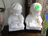 (R6) PAIR OF COMPOSITION BUSTS OF CHILDREN READING