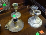 (R6) LOT OF 4 SILVER PLATE CANDLESTICK HOLDERS