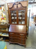 (R6) MONITOR FURNITURE CO. SLANT FRONT BOOKCASE TOP DROP FRONT SECRETARY. HAS BALL AND CLAW FEET IN