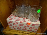 (R3) PRINCESS HOUSE CRYSTAL 4 PIECE PLACE SETTING WITH ORIGINAL BOX: DINNER PLATE. DESSERT PLATE.