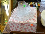(R3) PRINCESS HOUSE CRYSTAL 4 PIECE PLACE SETTING WITH ORIGINAL BOX: DINNER PLATE. DESSERT PLATE.