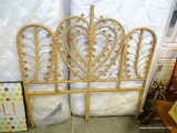 (R4) WOVEN GRASS STYLE HEADBOARD WITH HEART SHAPED CENTER: 54