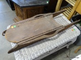 (R4) VINTAGE CHILDS WOOD AND METAL SLED: 13