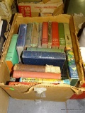 (TABLE) BOX LOT OF VINTAGE BOOKS: THE BALL OF FIRE. THE RIVER'S END. SWIFT WATER. HOW THE GREAT