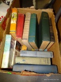 (TABLE) BOX LOT OF VINTAGE BOOKS: A PURITAN IN BABYLON. FLYING U RANCH. THE STILL WELL PAPERS. THE