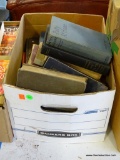 (TABLE) BOX LOT OF VINTAGE BOOKS: TALES OF HEARSAY. PATTY AT HOME. THE LIGHT THAT FAILED. ETC.