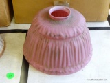 (TABLE) VINTAGE PINK GLASS LAMP SHADE