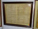 (BW) FRAMED NEWSPAPER ARTICLE FROM 1792 FROM THE NEW YORK DAILY GAZETTE. IN MAHOGANY FRAME: