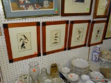 (BW) SET OF 4 ZOOLOGIA PRINTS OF BIRDS. ALL IN MATCHING CHERRY FRAMES: 13