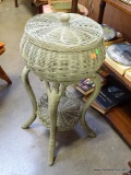 (R6) ROUND SNAKE BASKET? ON STAND WITH LOWER SHELF: 14