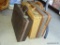 (PORCH) LOT OF 3 BRIEFCASES: 1 IS LEATHER. 1 IS CLOTH. 1 IS HARD VINYL.