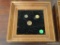 (KIT) 3 FRAMED COINS ON FELT (COINS ARE LOOSE!) IN OAK SHADOW BOX FRAME: 8.5