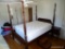 (MBR) QUEEN SIZE MAHOGANY FOUR POSTER BED WITH RICE CARVING ON POSTS: 67