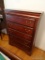 (BR) MAHOGANY 5 DRAWER TALL CHEST. IN EXCELLENT CONDITION AND READY FOR A NEW HOME!: 38