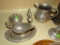 (KIT) 4 PIECES OF WILTON PEWTER: SUGAR DISH. GRAVY BOAT WITH UNDER PLATE. WATER PITCHER. INCLUDES A