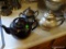 (KIT) 3 TEA RELATED ITEMS: 2 TEA POTS AND A SILVER PLATED SUGAR DISH WITH LID
