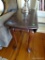 (LR) PAIR OF MAHOGANY QUEEN ANNE DROP SIDE END TABLES. WITH LEAVES DOWN: 15