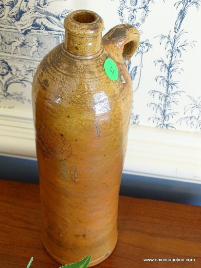 (DR) *RARE* ANTIQUE GERMAN SELTERS NASSAU HANDMADE STONEWARE/CLAY BOTTLE/JUG. THIS JUG IS IN