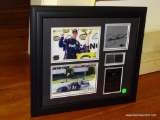 (LR) FRAMED DENNY HAMLIN AUTOGRAPH WITH 2 PIECES OF THE TIRES THAT WON HIM EACH OF THE 2006 POCONO