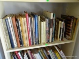 (LR) SHELF LOT OF BOOKS: SEVERAL BOOKS ON VIRGINIA'S HISTORY. BOOKS ON WILLIAMSBURG, VA. FREEDOM'S